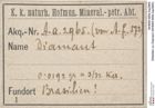 Etiketten zu Diamant (NHMW-MIN-Aa2965)